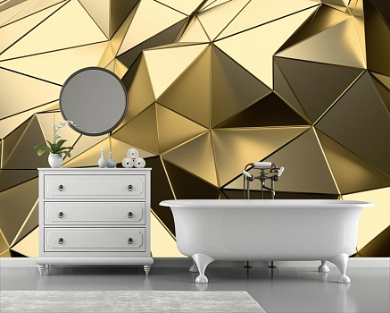 Золотые треугольники в интерьере ванной