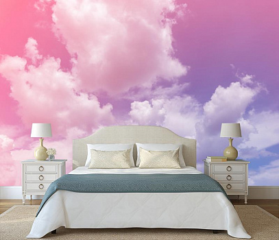 Краски неба в интерьере спальни