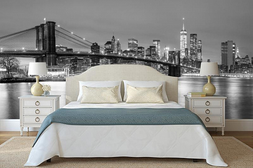 Бруклинский мост в интерьере спальни