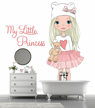 Маленькая принцесса в интерьере ванной