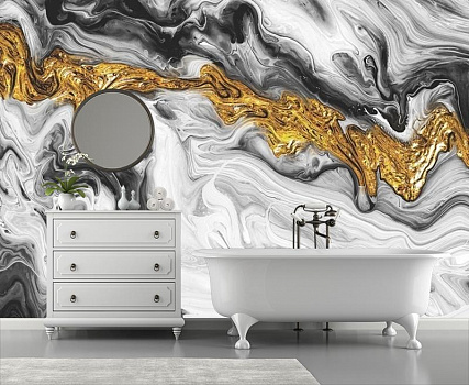 Золотая лава в интерьере ванной
