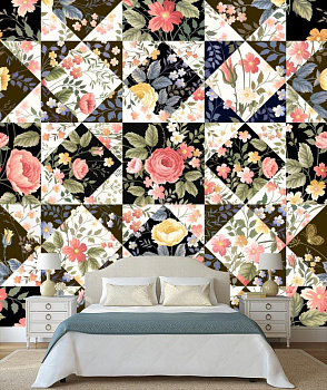 Цветочный орнамент в интерьере спальни